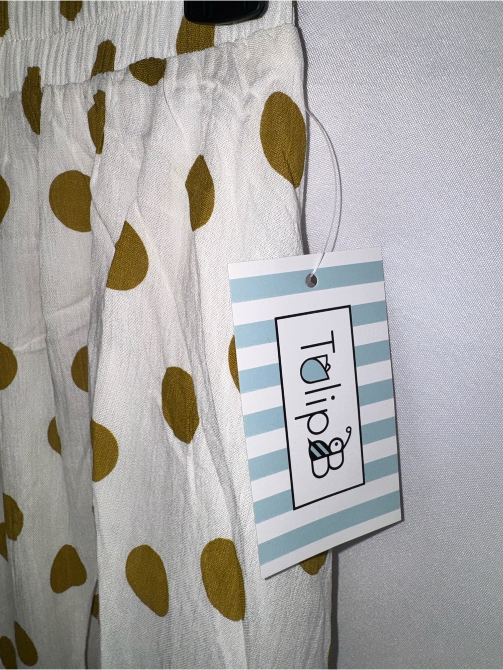 Women’s Cream Maxi Skirt with dark Mustard Polka Dots NWT - Picture 3 of 5